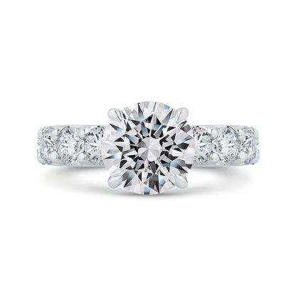 14K White Gold Diamond Engagement Ring (Semi-Mount)
