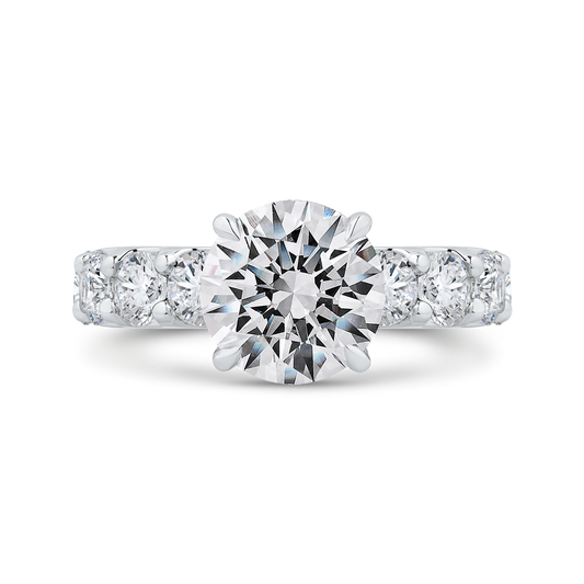 14K White Gold Diamond Engagement Ring (Semi-Mount)