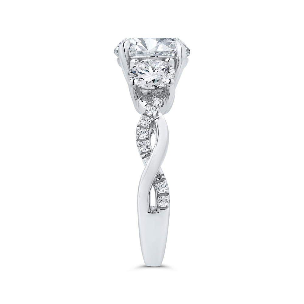 14K White Gold Diamond Engagement Ring (Semi-Mount)