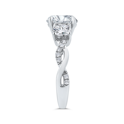 14K White Gold Diamond Engagement Ring (Semi-Mount)