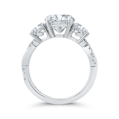 14K White Gold Diamond Engagement Ring (Semi-Mount)