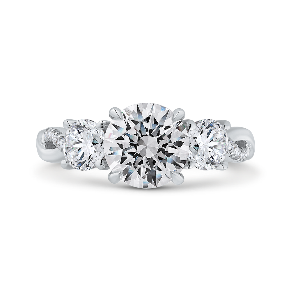 14K White Gold Diamond Engagement Ring (Semi-Mount)