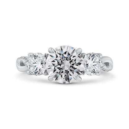 14K White Gold Diamond Engagement Ring (Semi-Mount)