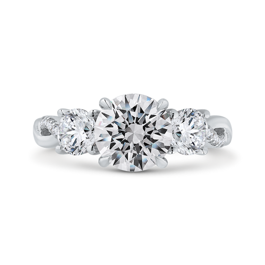 14K White Gold Diamond Engagement Ring (Semi-Mount)