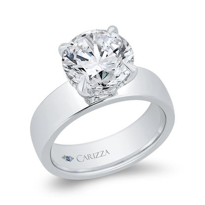 14K White Gold Diamond Engagement Ring (Semi-Mount)