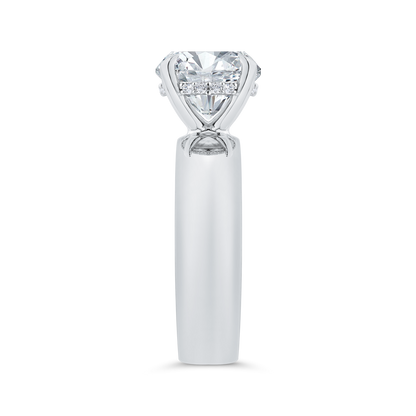 14K White Gold Diamond Engagement Ring (Semi-Mount)