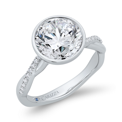 14K White Gold Diamond Engagement Ring (Semi-Mount)