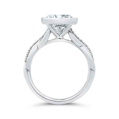 14K White Gold Diamond Engagement Ring (Semi-Mount)