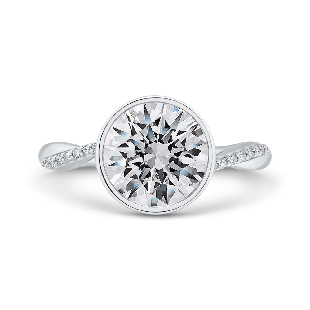 14K White Gold Diamond Engagement Ring (Semi-Mount)