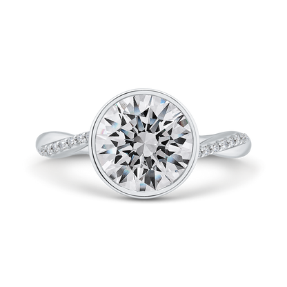 14K White Gold Diamond Engagement Ring (Semi-Mount)