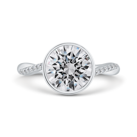 14K White Gold Diamond Engagement Ring (Semi-Mount)