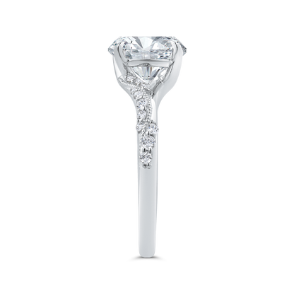 14K White Gold Diamond Engagement Ring (Semi-Mount)