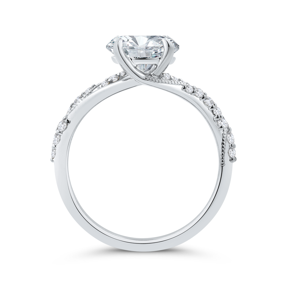 14K White Gold Diamond Engagement Ring (Semi-Mount)