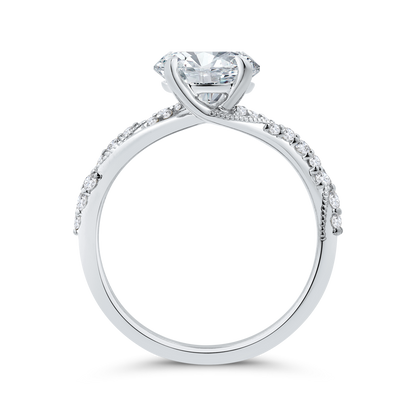 14K White Gold Diamond Engagement Ring (Semi-Mount)