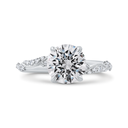14K White Gold Diamond Engagement Ring (Semi-Mount)