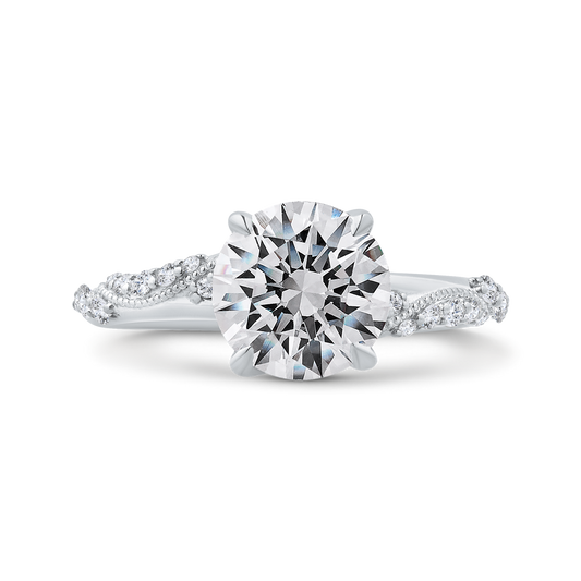 14K White Gold Diamond Engagement Ring (Semi-Mount)