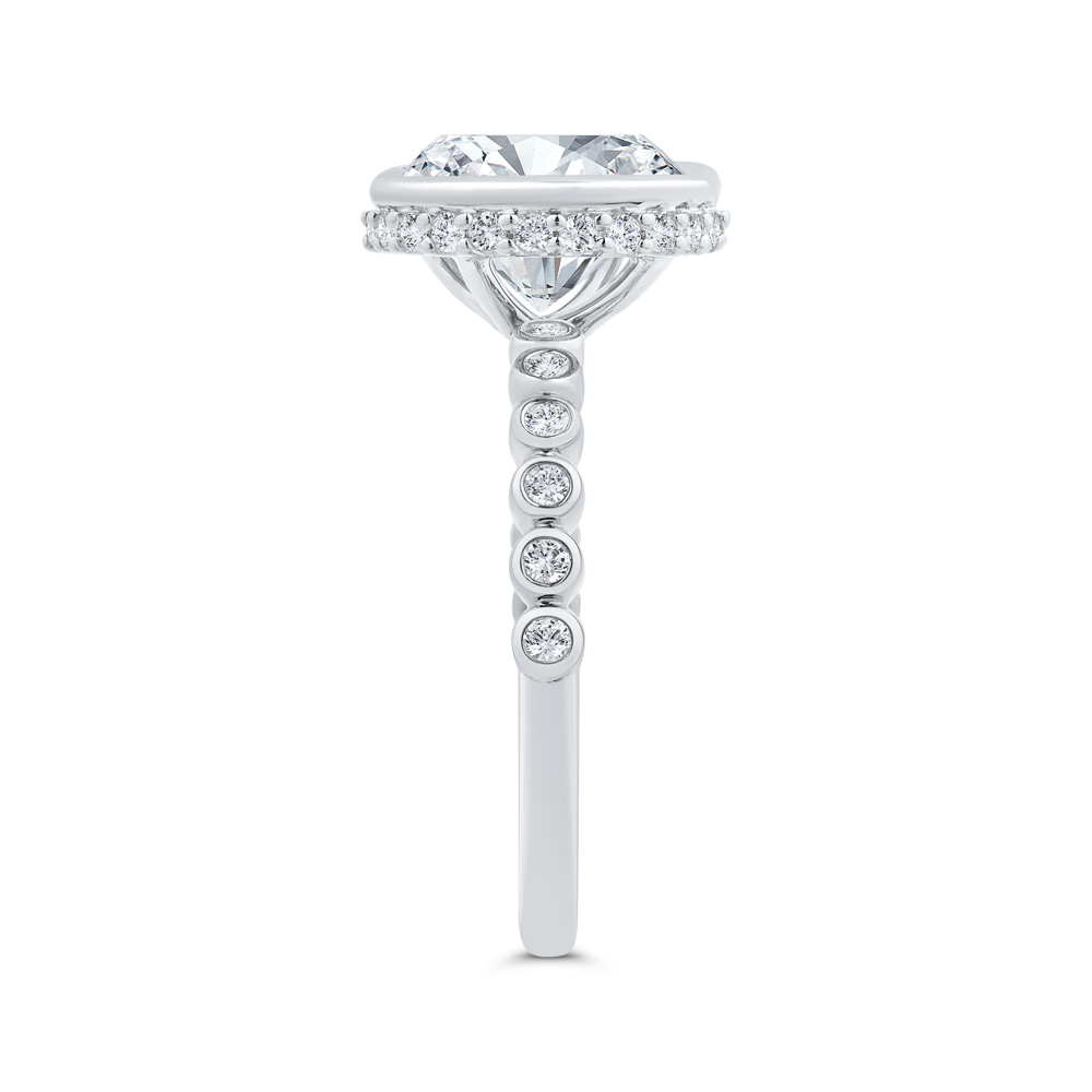 14K White Gold Diamond Engagement Ring (Semi-Mount)