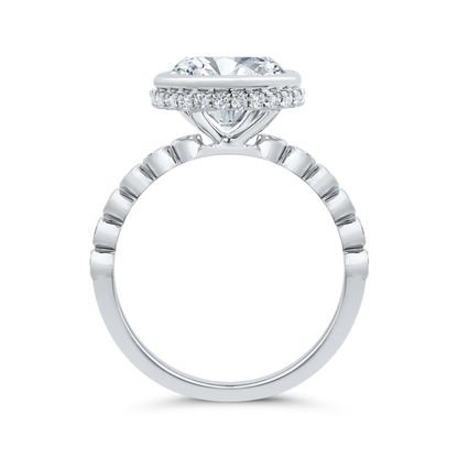 14K White Gold Diamond Engagement Ring (Semi-Mount)