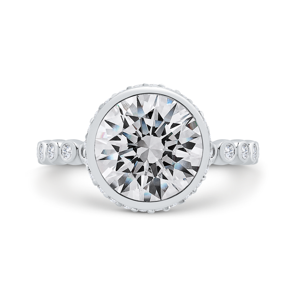 14K White Gold Diamond Engagement Ring (Semi-Mount)