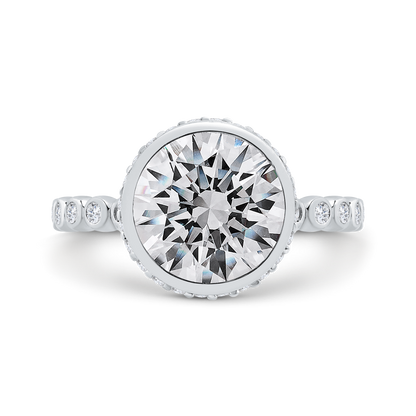 14K White Gold Diamond Engagement Ring (Semi-Mount)