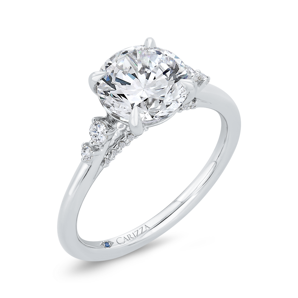 14K White Gold Diamond Engagement Ring (Semi-Mount)
