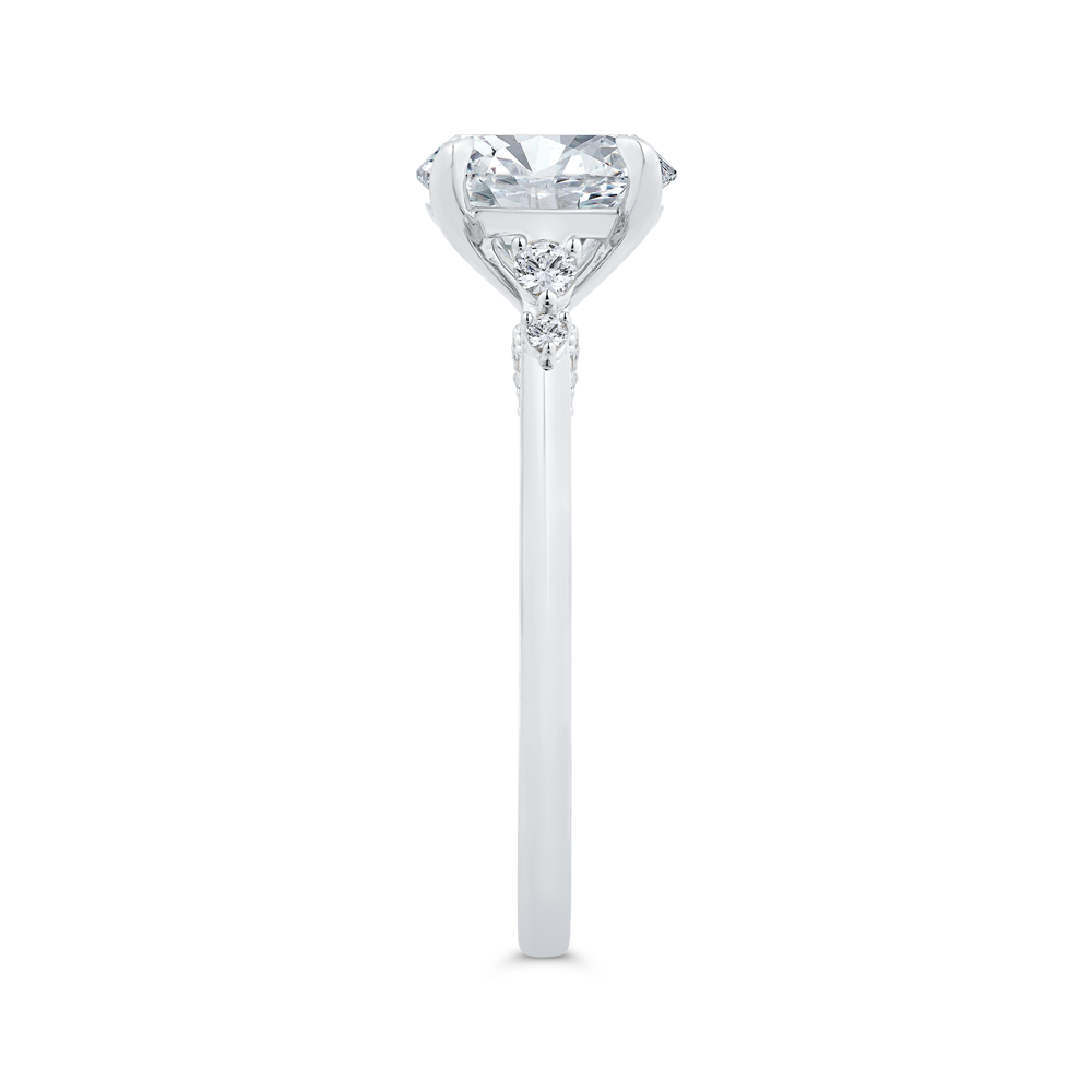 14K White Gold Diamond Engagement Ring (Semi-Mount)