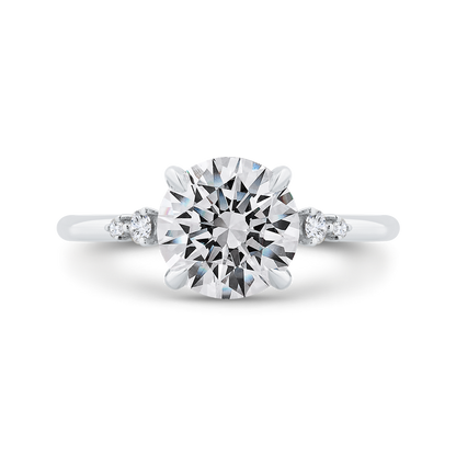 14K White Gold Diamond Engagement Ring (Semi-Mount)