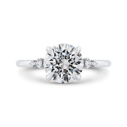 14K White Gold Diamond Engagement Ring (Semi-Mount)