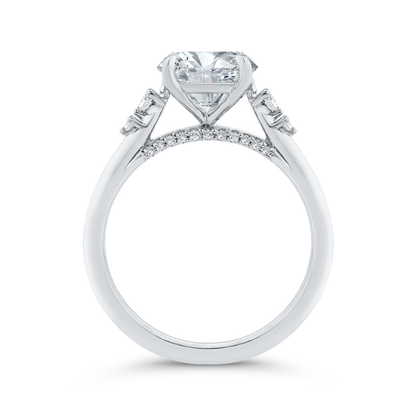 14K White Gold Diamond Engagement Ring (Semi-Mount)