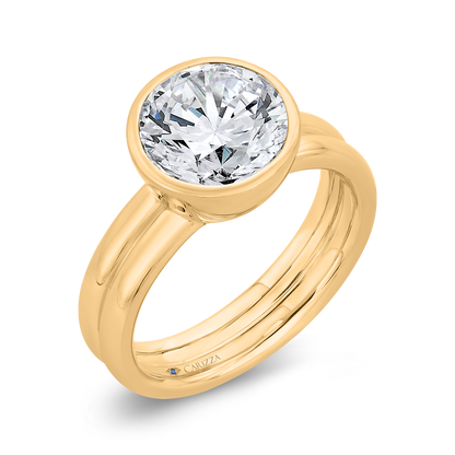 14K Yellow Gold Diamond Engagement Ring (Semi-Mount)