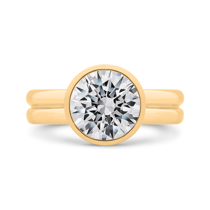 14K Yellow Gold Diamond Engagement Ring (Semi-Mount)