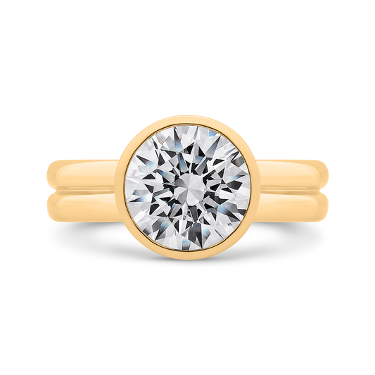 14K Yellow Gold Diamond Engagement Ring (Semi-Mount)