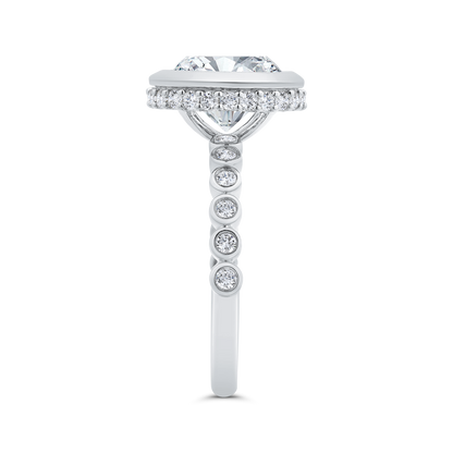 14K White Gold Diamond Engagement Ring (Semi-Mount)