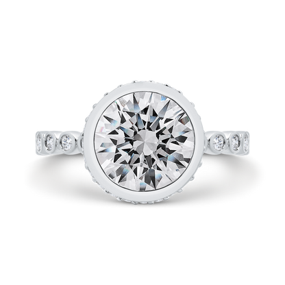 14K White Gold Diamond Engagement Ring (Semi-Mount)