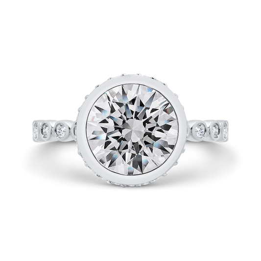14K White Gold Diamond Engagement Ring (Semi-Mount)