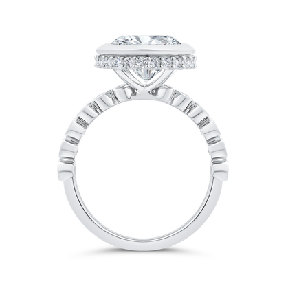 14K White Gold Diamond Engagement Ring (Semi-Mount)