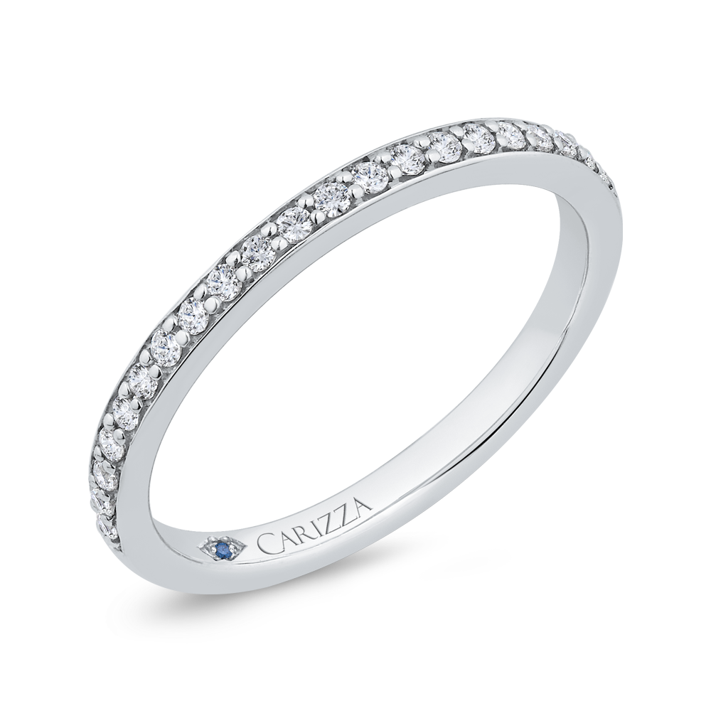 14K White Gold Diamond Wedding Band