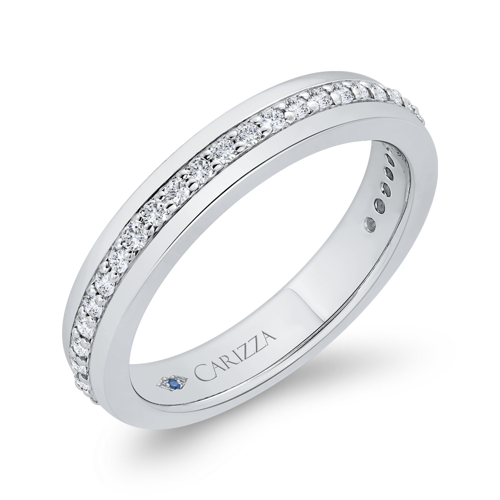 14K White Gold Diamond Wedding Band