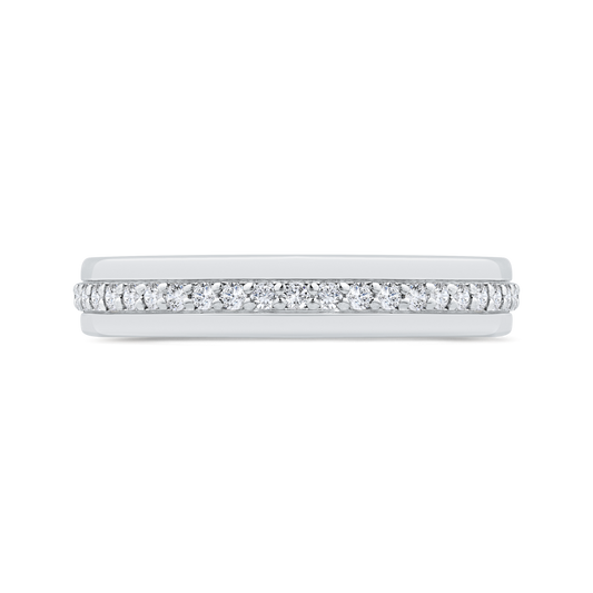 14K White Gold Diamond Wedding Band