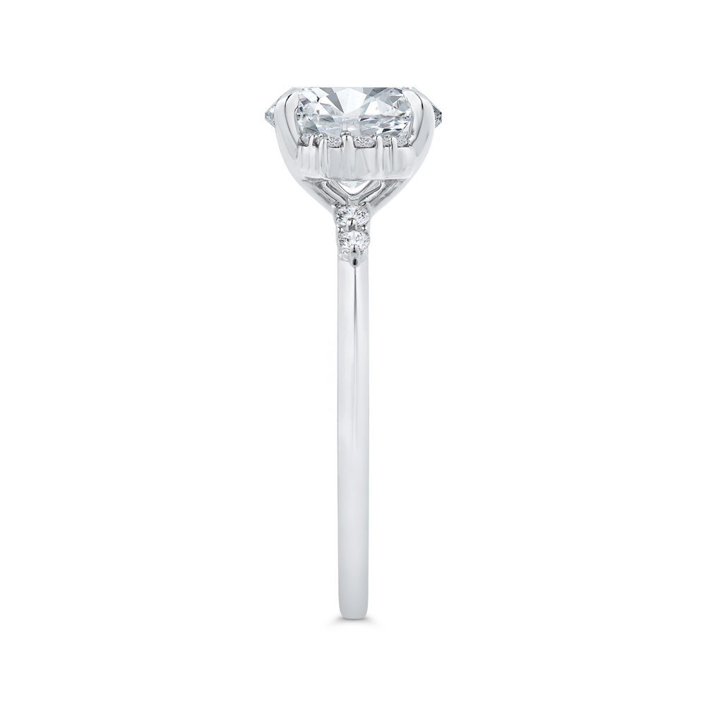 14K White Gold Diamond Engagement Ring (Semi-Mount)