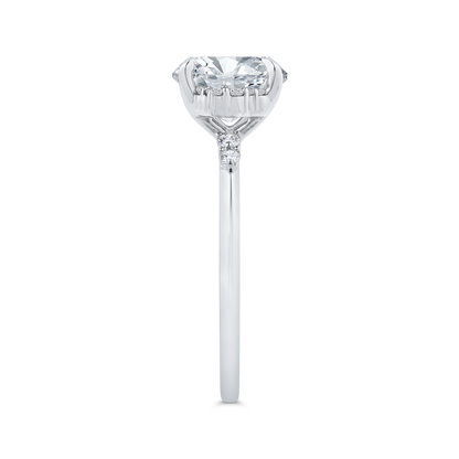 14K White Gold Diamond Engagement Ring (Semi-Mount)