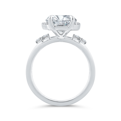 14K White Gold Diamond Engagement Ring (Semi-Mount)