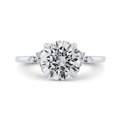 14K White Gold Diamond Engagement Ring (Semi-Mount)