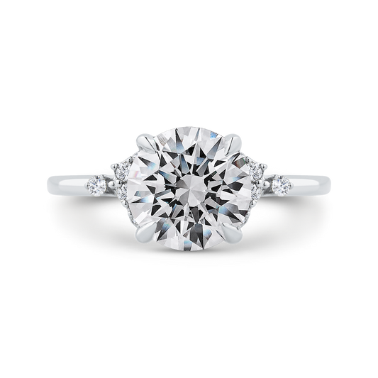 14K White Gold Diamond Engagement Ring (Semi-Mount)