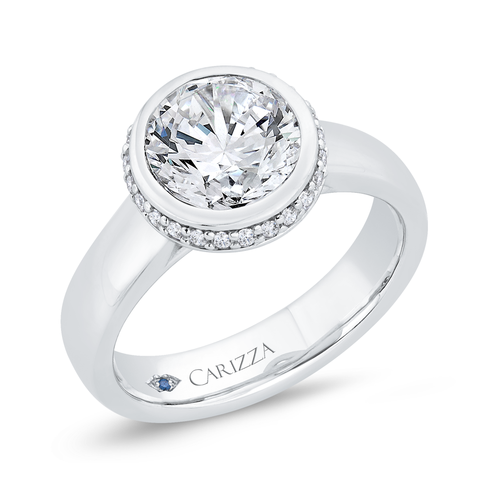 14K White Gold Diamond Engagement Ring (Semi-Mount)