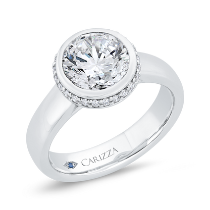 14K White Gold Diamond Engagement Ring (Semi-Mount)