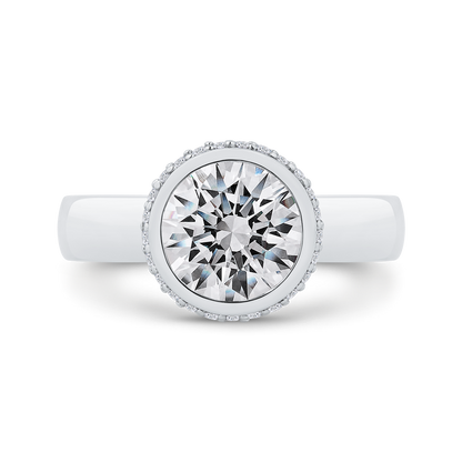 14K White Gold Diamond Engagement Ring (Semi-Mount)