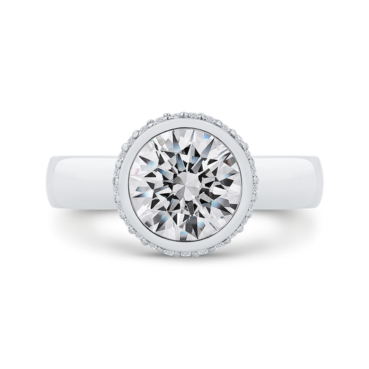 14K White Gold Diamond Engagement Ring (Semi-Mount)