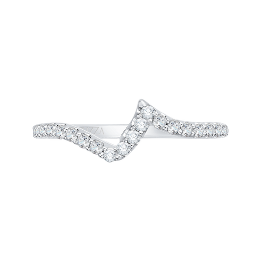 Round Diamond Half-Eternity Wedding Band in 14K White Gold