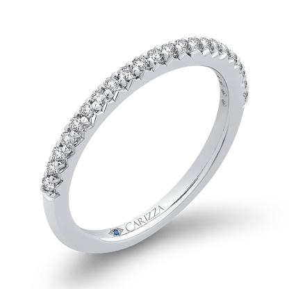 Round Diamond Half-Eternity Wedding Band in 14K White Gold